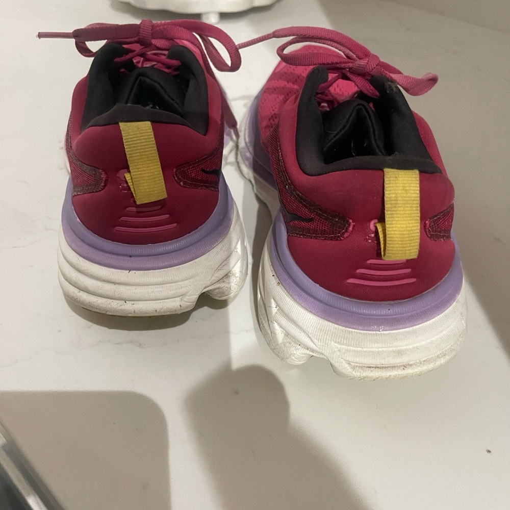 Hoka Women's Magenta Running Shoes with Lavender Midsole size 7 - Picture 4 of 7